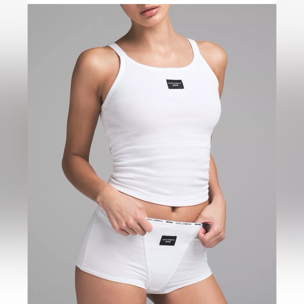 NWT Skims x Dolce&Gabbana Cotton Jersey White Boy Short Size 3XL. Sold out
